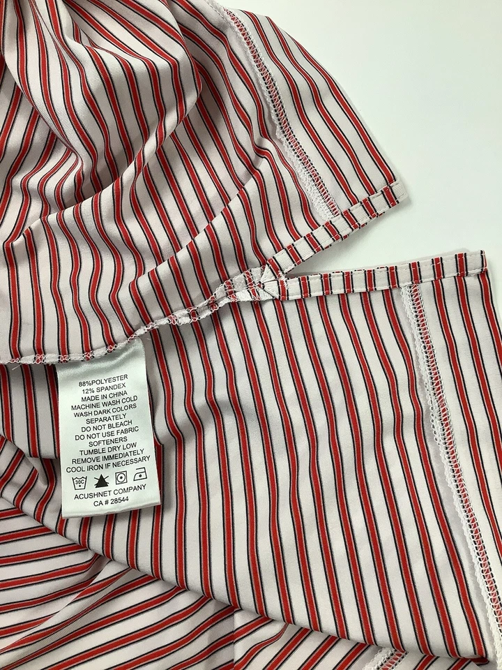 FJ FootJoy Hombres Golf Polo Rugby Manga Corta Rojo Rayas Camisa Talla Grande Foto 4 de 4