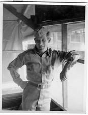 ORIGINAL VINTAGE PHOTO: Military Man Male Camp Barracks Uniform 40's WW2 WWII