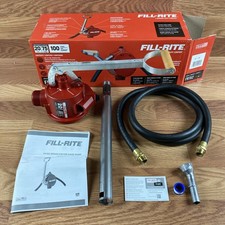 Fill-Rite FR152 Piston Hand Operated Fuel Transfer Rotary Pump with Nozzle Spout