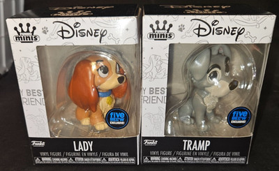 Set of 2 Funko Minis Disney Lady & The Tramp Vinyl Figures 5 Below Exclusive