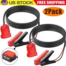 Jumper Cables for Car with Adapter for-Milwaukee Battery 8AWG 5.9FT Auto Booster