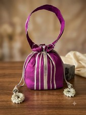 Indian Gotta Lining with Matching Handle Gifting Wedding Favor Potli Bag