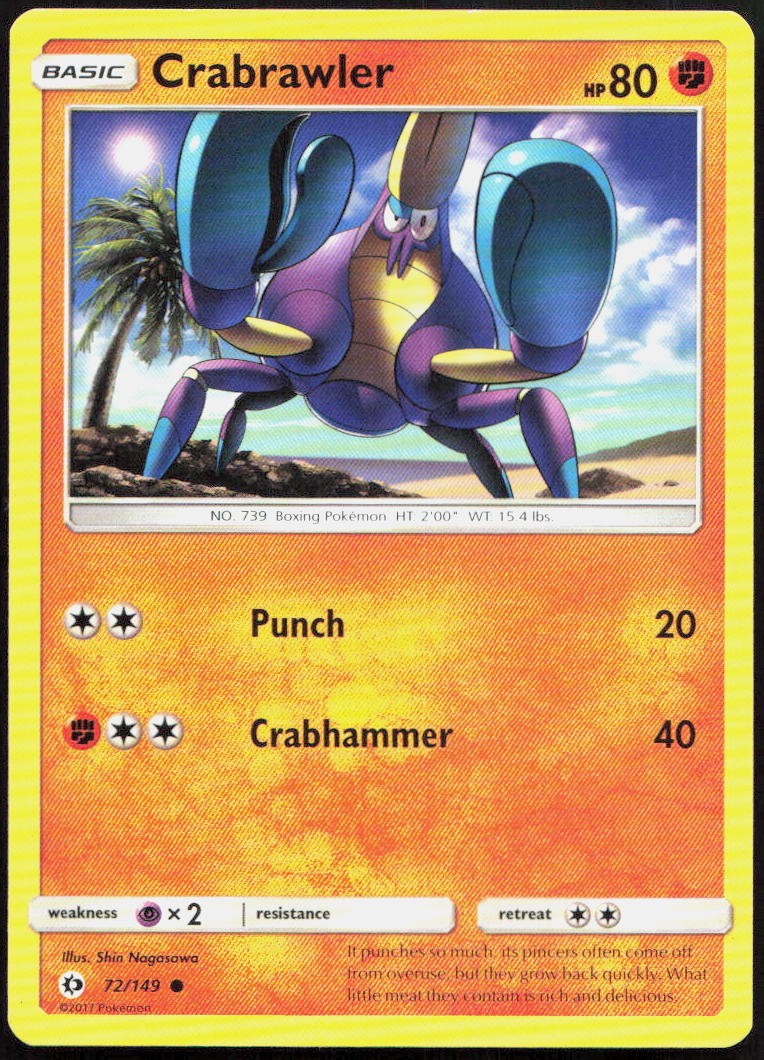 Crabrawler 72/149 Common SM Base Set Pokemon