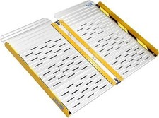 Foldable Wheelchair Ramp 61x73cm Aluminium 300kg Capacity Steps Thresholds Yello