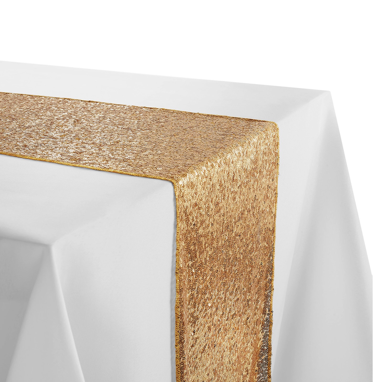 12x72 Gold Sequin Sparkly Table Runner Tablecloth for Wedding Party