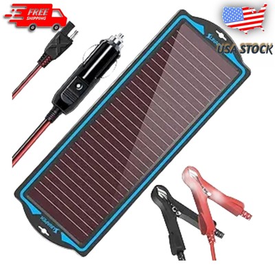 SUNAPEX 12V Solar Battery Charge: Waterproof Portable Solar Panel Kit - Battery
