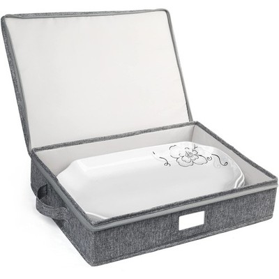 Platter Storage Case, Hard Shell, China Storage Container for Moving, 17x13x3...