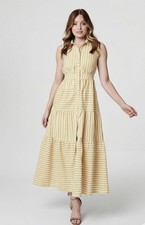 summer dress izabel london  Size 8 Mustard and White Stripes Long