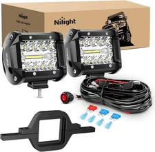 Nilight 2 Pcs 4 Inch 60W Led Pods with 2 Inch Tow Hitch Mounting Brackets Backup