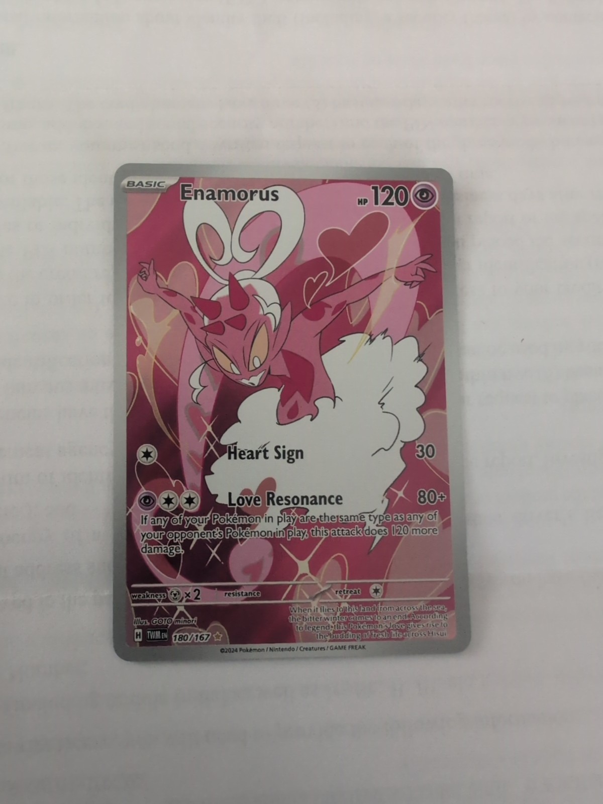 Pokemon Card Enamorus 180/167 Secret Rare Scarlet Violet Twilight Masquerade NM