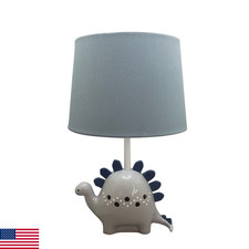 Levtex Baby - Night Owl Table Lamp And Shade - Dinosaur Base Blue Canvas Shade