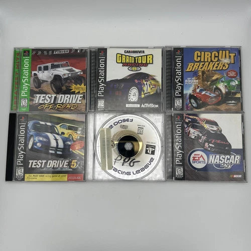 Sony Playstation 1 PS1 Video Game Lot Of 6 Racing Games Test Drive NASCAR & More