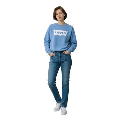 Levi's Womens Blue Classic Logo French Terry Crewneck Sweatshirt XL