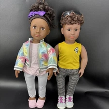 Our Generation Malik 18" AA Boy Doll And Girl Doll Lot