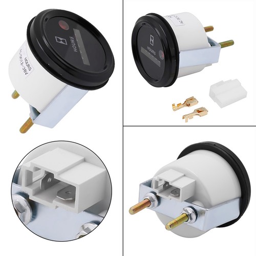 Compteur D'Heures Quartz 12-36V DC/AC - Jauge Horaire Précise Pour Voiture, Bateau, Moto, Tracteur Et Générateur