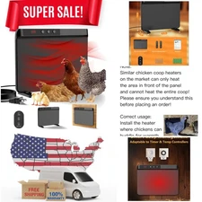 Chicken Coop Heater Inside Coop with Thermostat Chicken Heater 200W