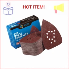S SATC Mouse Detail Sander Sandpaper 50 PCS Mouse Sanding Pads 12 Hole Mouse San