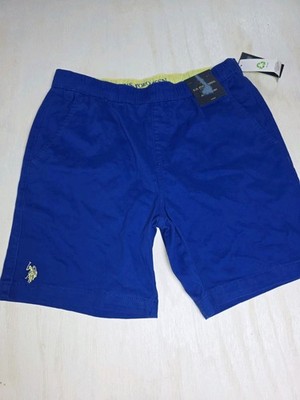 NWT US Polo Assn Shorts Mens Medium Blue Stretch Drawstring Pockets 100% Cotton 