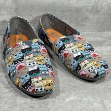 Skechers Bobs Plush Wag Party Slip On Flats Cat Print Women's Size 8