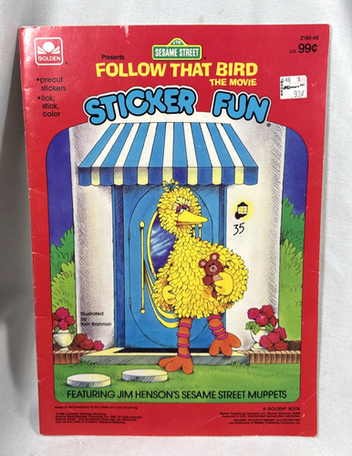 VTG LOT OF 2 BIG BIRD SESAME STREET STICKER FUN & GOLDEN SHAPE BOOKS 1985 1983 - Picture 2 of 19
