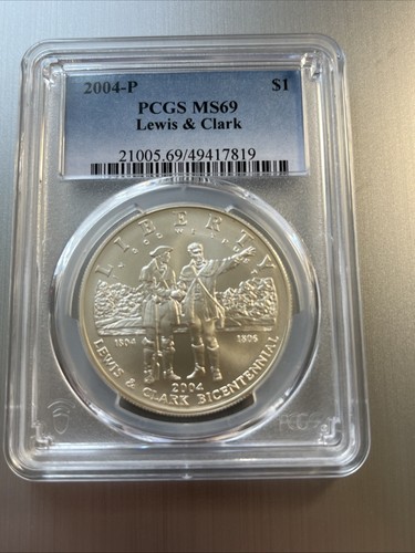 2004P Lewis And Clark Commemorative Silver Dollar. Pcgs Ms 69. - Picture 1 of 2