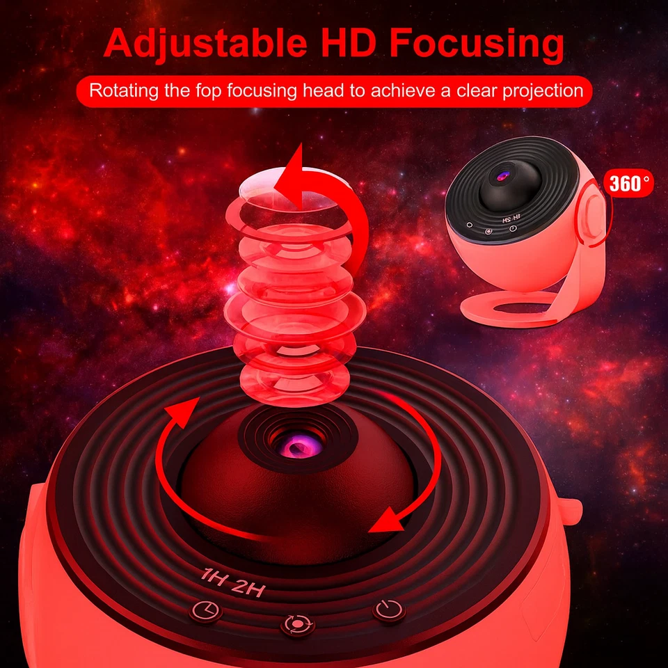 LED Sternenhimmel Projektor Galaxy Lampe Starry Mond Stern mit 12 Planeten Discs - Bild 3 von 4