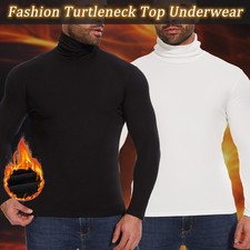 Mens Long Sleeve Thermal Turtleneck Top Shirts Pullover Base Layer Underwear UK