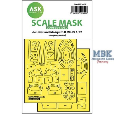 Artscale ASK200-M32076 Mosquito B Mk.IV double-sided fit mask HK Model