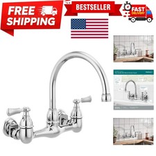 Timeless Chrome Two-Handle Wall-Mount Kitchen Faucet ADA Compliant and Stylish