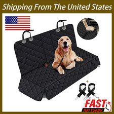 Dog Seats Cover for Back Seat Durable Waterproof Car Truck Suv w/2 Dog Seatbelt