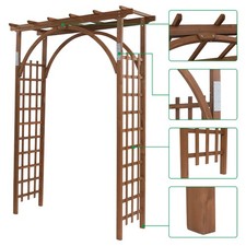 7 FT Wooden Garden Arbor Arches Wedding Party Arch for Outdoor Climbing Plant