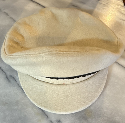 John Wanamaker Men s Beige Solid Military Cap Hat Cap Size 7