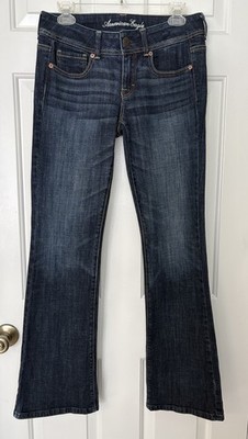 American Eagle Original Boot Jeans Womens Sz 4 Blue Denim Stretch