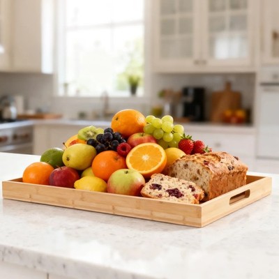 30'' Large Bamboo Stove Cover Chopping Board with Built-in Handles for Easy Carry