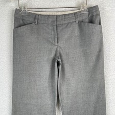 Express Design Studio Editor Silver Gray Metallic Flare Dress Pants Size 6