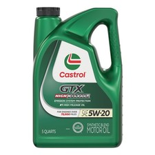Castrol GTX High Mileage 5W-20 Synthetic Blend Motor Oil, 5 5 Quarts, Amber 16.70 per gallon