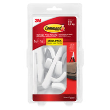 Command Large Utility Hooks [Removable]: 14-pack / mega pack (White) 1.57 per strip