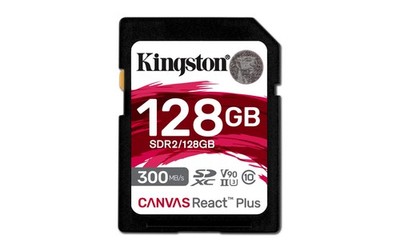 Kingston Canvas React Plus 128GB SD Card | SDXC UHSII | 300R/260W U3 V90 | Fu...