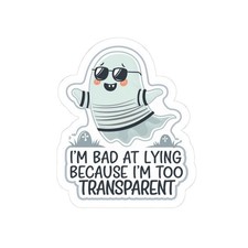 Transparent Ghost Sticker, Humorous Ghost Decal, Cute Halloween Decor, ... 