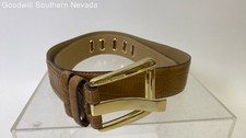 Michael Kors Women's Brown & Gold Tone Belt - Size Medium