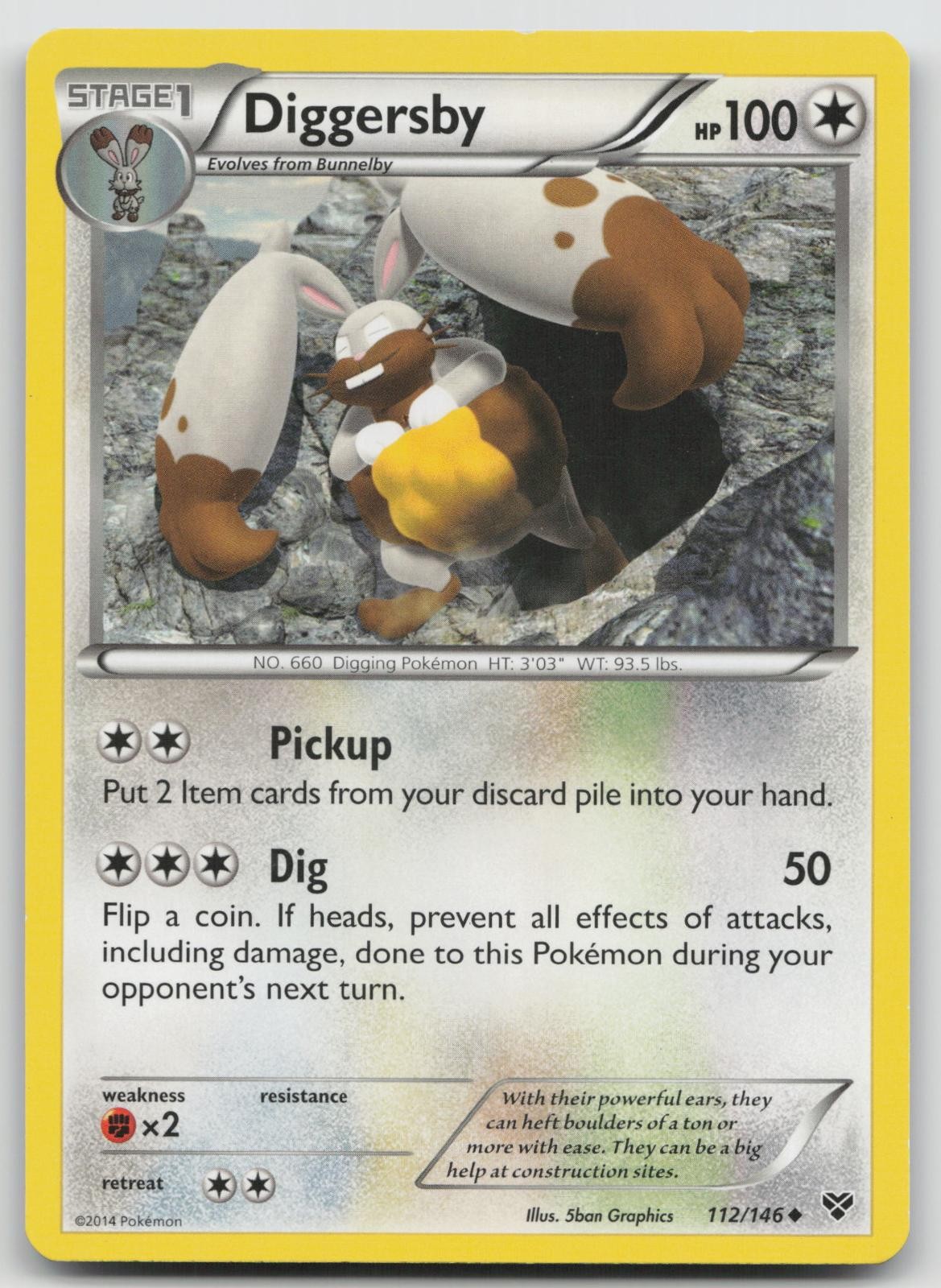 Diggersby 112/146 XY Pokemon NM Uncommon