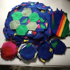 Lot Of Fabric CAT Quilt Pieces Sewn Unsewn Cotton Blend Flower Garden Design