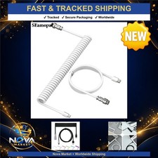 Coiled USB-C Keyboard Cable Aviator Detachable Double Sleeved Gaming Wire