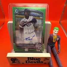Topps Bowman Chrome 2025 Prospect Autographs Maykel Coret Green /99 Rays #BMA-MC