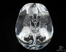 5.1" K9 Crystal Hand Carved Crystal Skull Anubis, Super Realistic