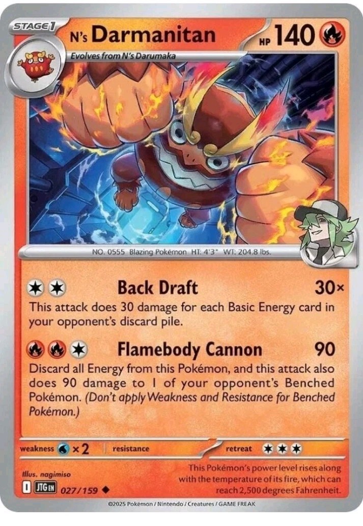 Pokémon TCG: Journey Together N's Darmanitan 027/159 Uncommon $1.98 minimum