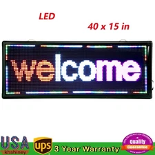40X15" LED DIY Programmable Scrolling Message Open Sign Display Board 3-COLOR