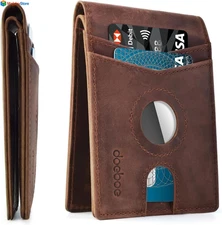 Airtag Wallet for Men Gifts Slim Leather Wallet RFID Blocking Credit Card Holder