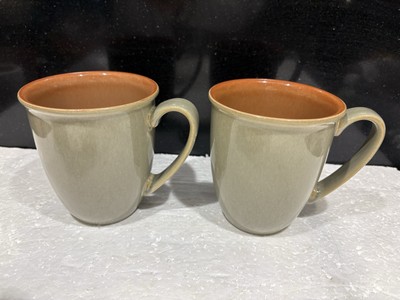 2er Set Denby-Langley Duette Salbei & Paprika Becher grün orange 12 Unzen neuwertig unbenutzt 