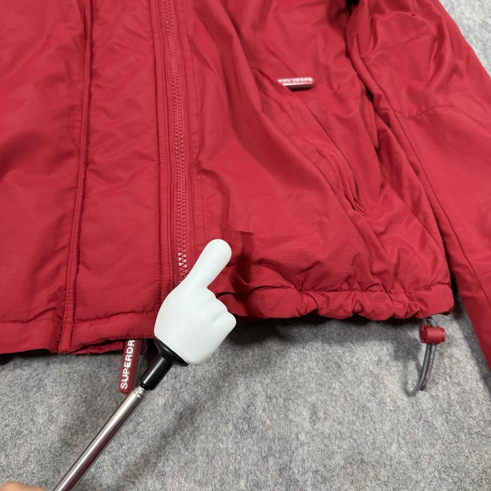 Superdry Chaqueta Windcheater Triple Cremallera Con Capucha Aislante Para Hombre Talla Pequeña Roja Foto 4 de 4